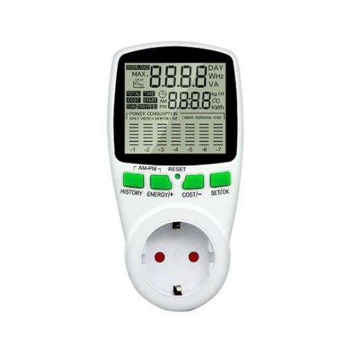 Digital Socket Power Meter, Backlit Large Display