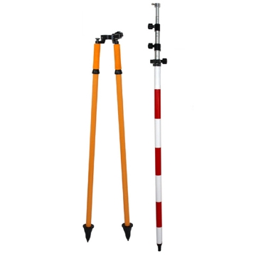 5.1m Prism Pole with Surveying Bipod