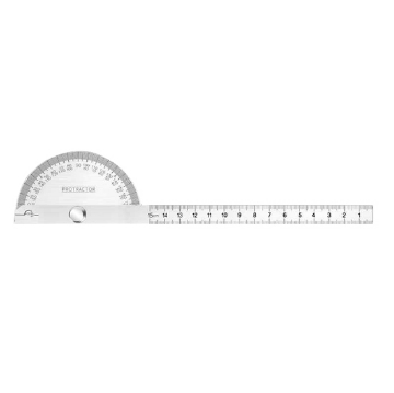90x200mm Stainless Steel Angle Protractor with Round Head 