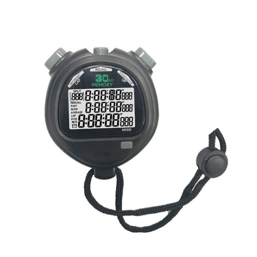 Triple-Row 30-Lap Stopwatch Timer