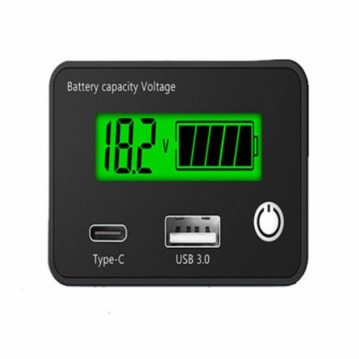 USB Battery Level Indicator, Lithium/Lead Acid, 12V/24V DC