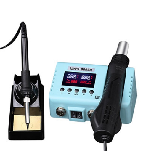 600W 2 in 1 Digital Soldering Station, Hot Air & Iron