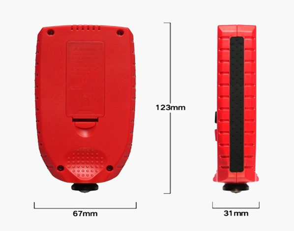 0-1500 um digital coating thickness gauge dimension