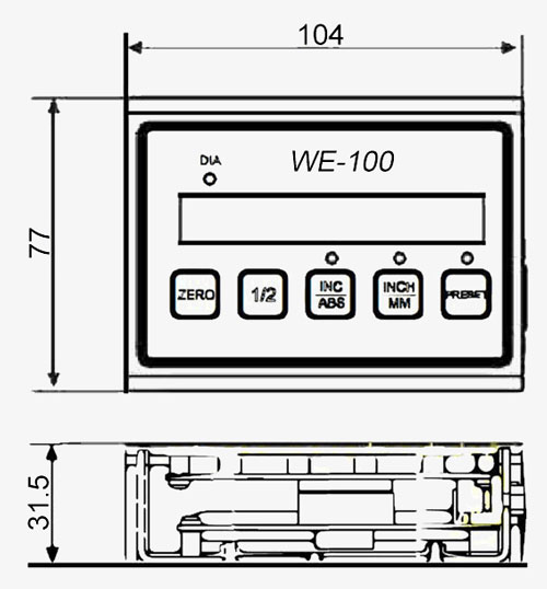 1 axis digtal readout dimension