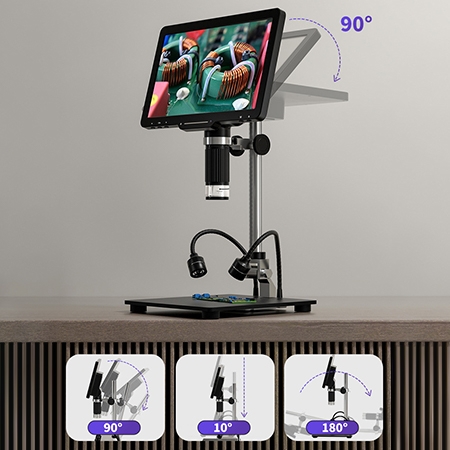 10.1-inch 1600X digital microscope adjustable angles