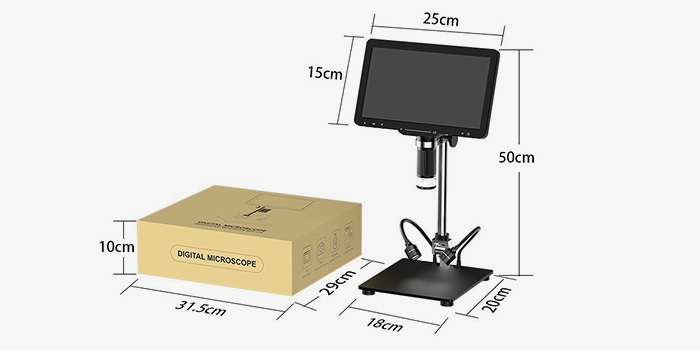 10.1 inch 1600X digital microscope dimensions