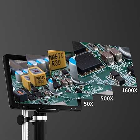 10.1-inch 1600X digital microscope zoom