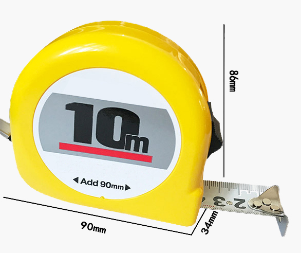 Dimension of 10m measuring tape