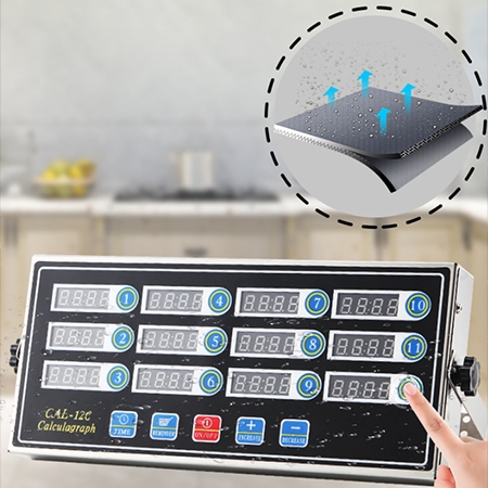 12 channel commercial digital kitchen timer adopts waterproof panel
