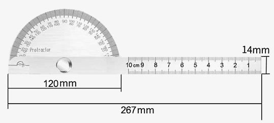 120x200mm angle protractor dimension