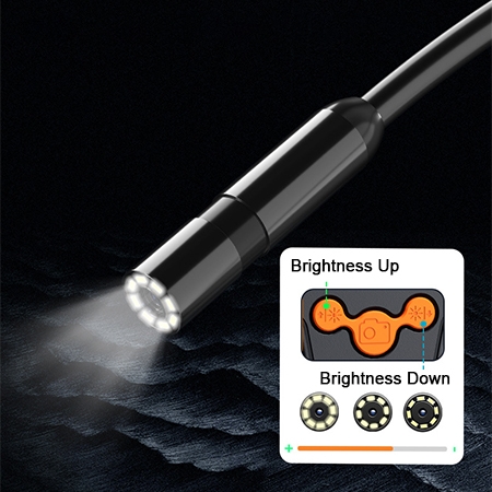 2.4 inch endoscope inspection camera LED lights