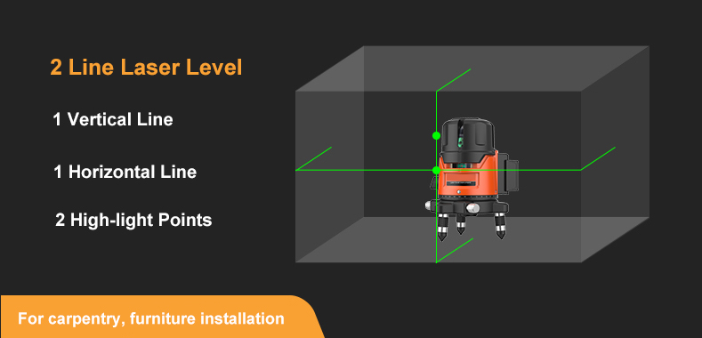 2-line green laser level diagram