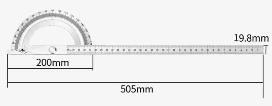 200x400mm angle protractor dimension