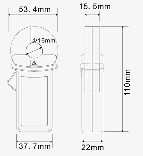 20A AC clamp current transformer dimension