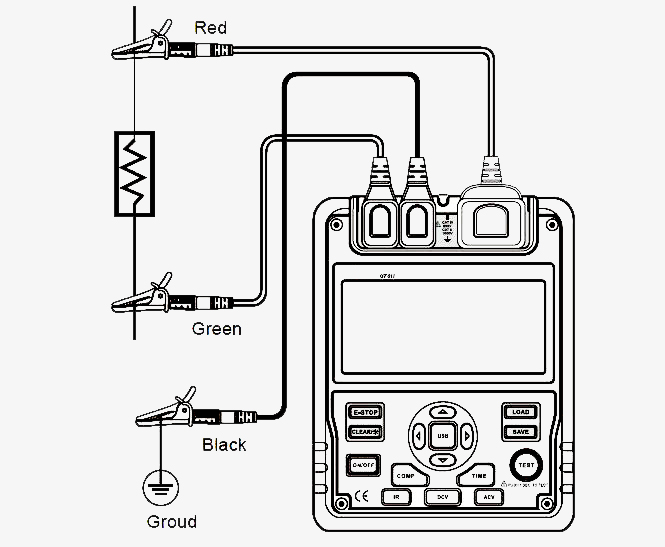 5000V megger insulation resistance test wiring diagram