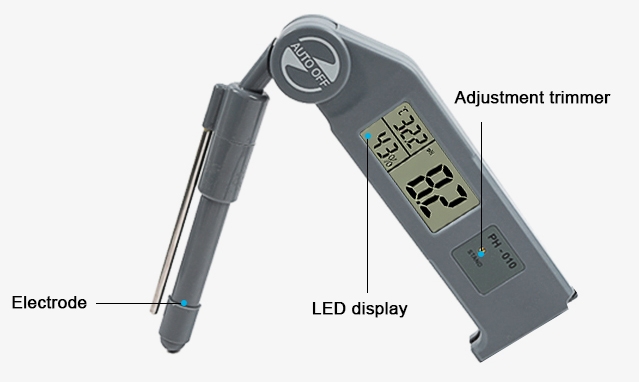 3 in 1 foldable digital pH meter structure
