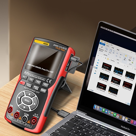 Handheld oscilloscope multimeter detail