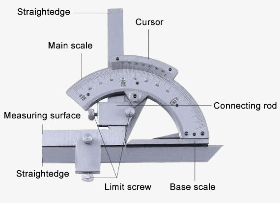 Universal Vernier Bevel Protractor, 0-320 Degrees