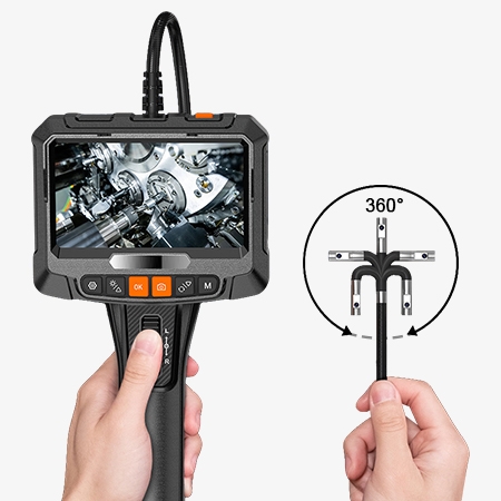360° articulating borescope 5-inch full angle observation