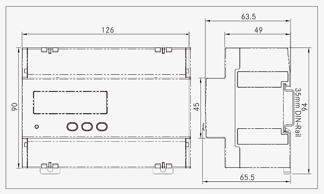 3-phase digital kwh energy meter dimension