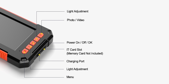 4.3'' industrial endoscope with vertical screen structure