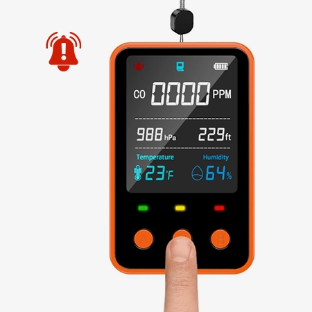 5 in 1 mini CO detector with real time monitoring and alarm