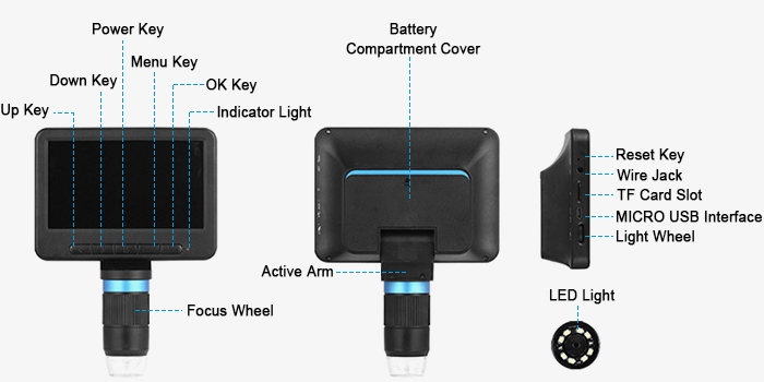 5-inch WiFi digital microscope structure
