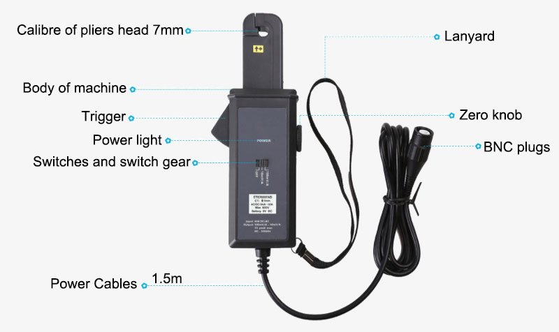 50A AC DC clamp current transformer details