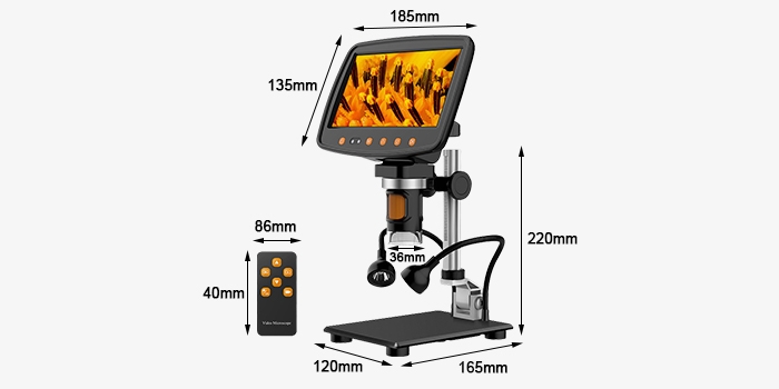 7-inch 1000X digital microscope dimensions