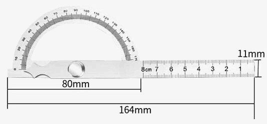 80x120mm angle protractor dimension