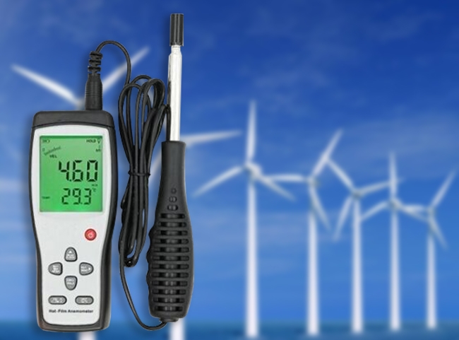 Anemometer measures wind speed