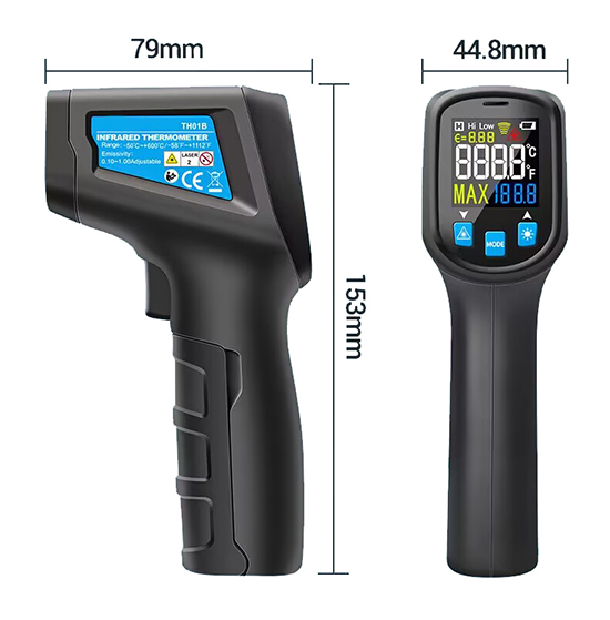 Infrared laser thermometer size