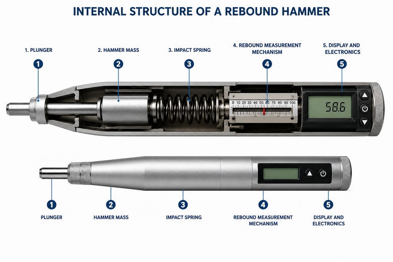 Internal structure of rebound hammer detials