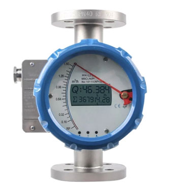 Metal tube variable area flow meter