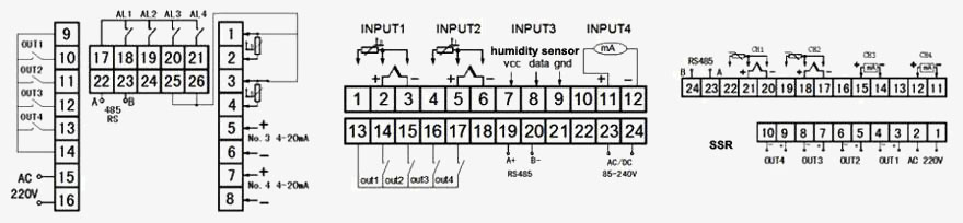 PID temperature controller wiring program input I3