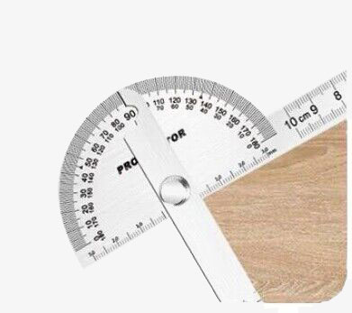 Tebru Protractor Angle Ruler Stainless Steel 90 Degree Right Angle