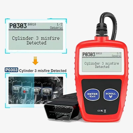 Automotive fault coder reader detail