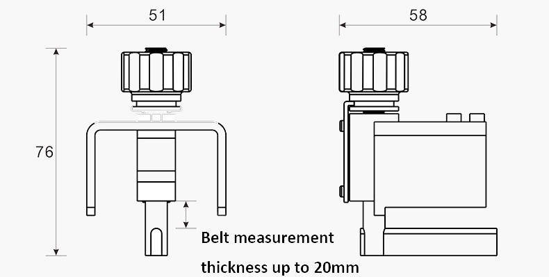 Belt tension meter dimension
