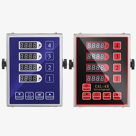 Blue and red 4 channel commercial digital kitchen timers
