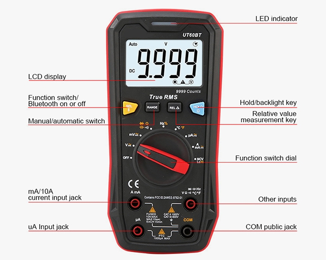 Bluetooth digital multimeter display