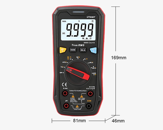 Bluetooth digital multimeter size