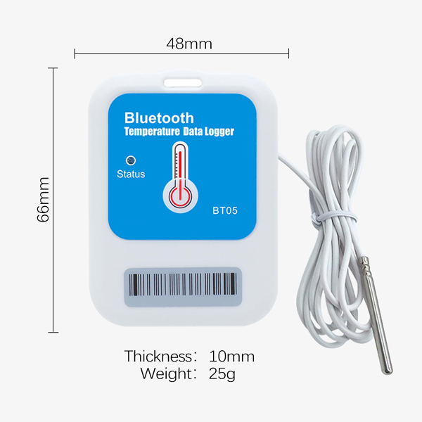 Bluetooth temperature data logger dimension