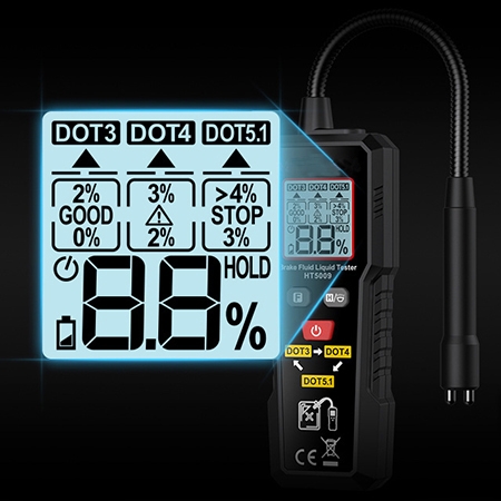 Brake fluid water tester detail