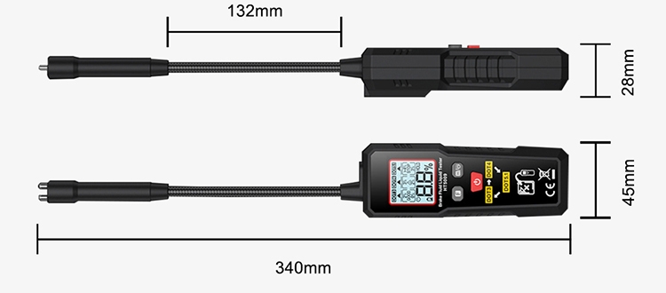 Brake fluid water tester size