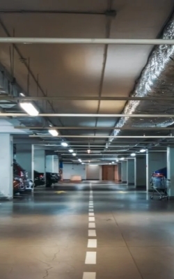 Carbon monoxide detector underground parking garage