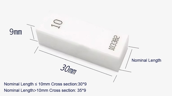 Ceramic gauge block dimension