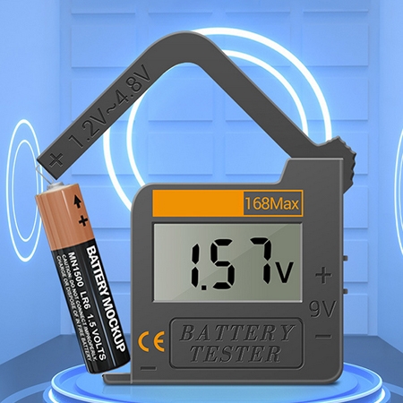 Household battery tester's clear display