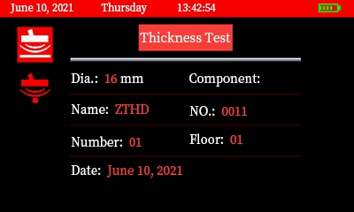 Concrete rebar scanning detector thickness testing