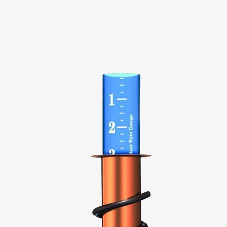 Copper rain gauge detail