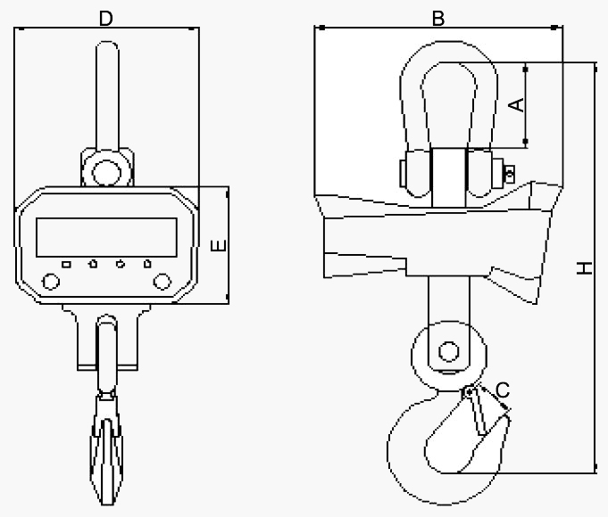 Digital crane scale dimension